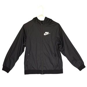 Nike Youth Hooded Windrunner Windbreaker Jacket Black Size Large (14-16)